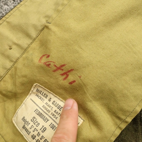 Vintage British Army Jacket Mens 19 1961‎ Khaki Wool Battle Dress Military biker - Picture 9 of 13